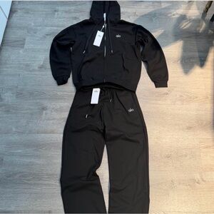 ALO Yoga Women's Black Hoodie and Joggers Set